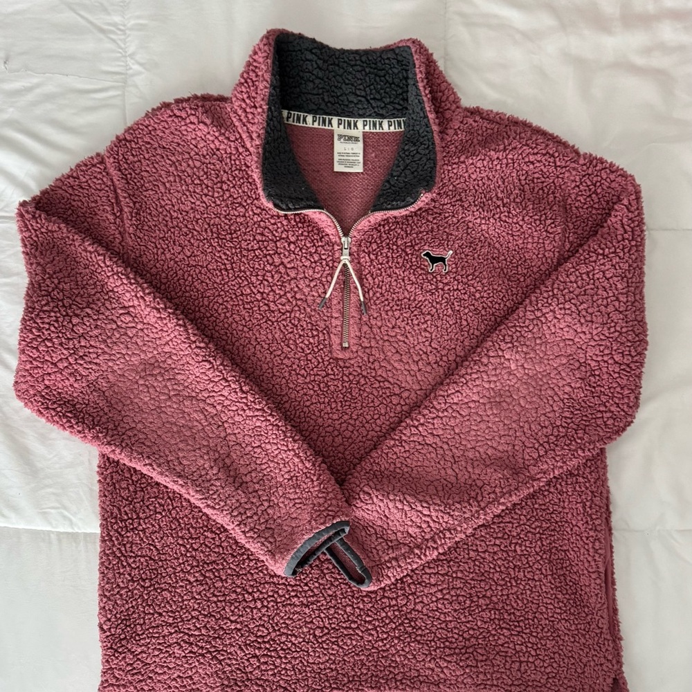 PINK Victoria's Secret Sherpa Jacket in Pink and Black